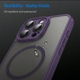 thumbnail image 6 of Dteck Magnetic Case for iPhone 13 Pro Max,Shockproof TPU+PC Matte Translucent Back Slim Protective Case Compatible with MagSafe Cover for iPhone 13 Pro Max,Purple, 6 of 9