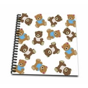 3dRose Image of Adorable Teddy Bear Toss Pattern - Mini Notepad, 4 by 4-inch
