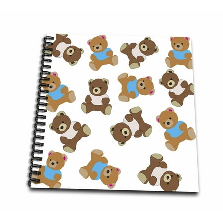 3dRose Image of Adorable Teddy Bear Toss Pattern - Mini Notepad, 4 by 4-inch