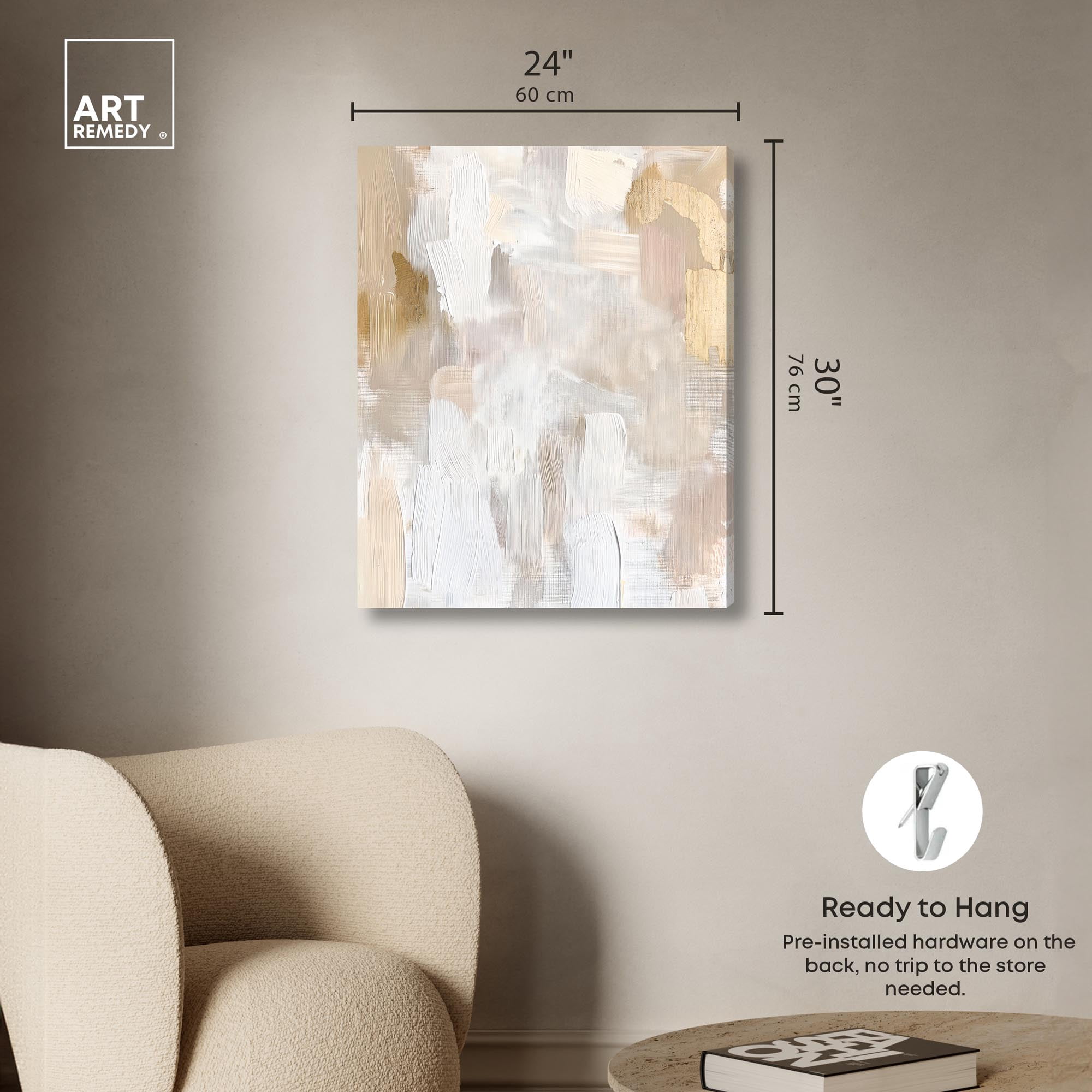 Beige and Cream II Canvas Muted Elegant Art by Art Remedy, Gallery Wrapped, 24 x 30