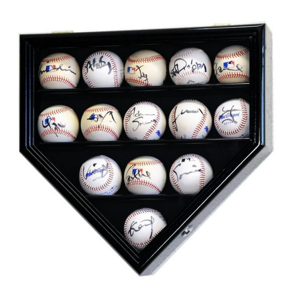 14 Baseball Ball Display Case Cabinet - Home Plate Shaped