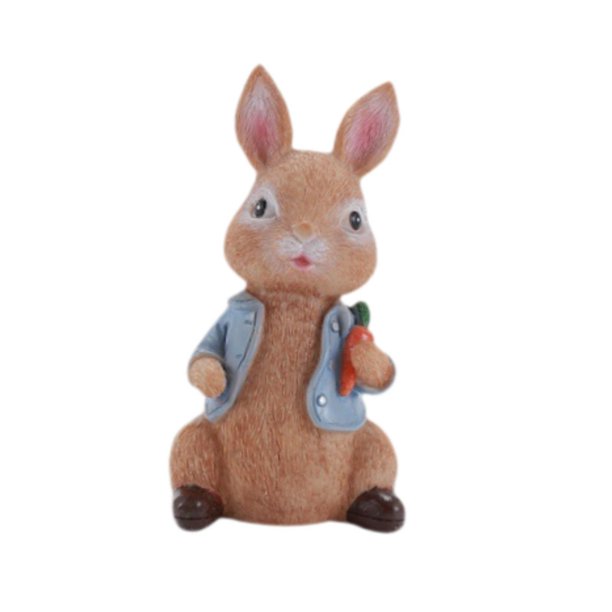 Figura de , adorno de animal, decoración única de Pascua para césped, oficina, patio Zanahoria Marrón