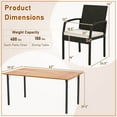 thumbnail image 3 of Costway 7PCS Patio Rattan Dining Set Chair Wooden Table Top W/Umbrella Hole, 3 of 10