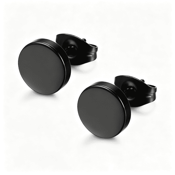 DESIGNICE 316L Surgical Steel Hypoallergenic Black Stud Earrings for Men Women, Round Waterproof Cartilage & Lobe Jewelry, Comfortable Everyday Fashion Accessory, 3Mm-8Mm