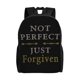 thumbnail image 1 of Mochilas escolares Not Perfect Just Forgiven para estudiantes, mochilas de viaje, bolsos para portátil, bolsos de hombro para hombre y mujer., 1 of 5