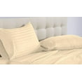 thumbnail image 2 of Full Size 500-Thread-Count 4-PCs Bed Sheet Set, Luxury Egyptian Cotton Sheet Set – Soft, Durable & Breathable Bedding, Fits Mattress Upto 13-15" Deep Pocket, Stripe Ivory, 2 of 6
