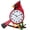 Cardinal-Red, variant on Frog with Flower Silent Non-Ticking Wall Clock with Temperature Humidity Display