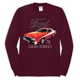 thumbnail image 2 of Wild Bobby, Ford '76 Gran Torino Vintage Car Cars and Trucks Mens Long Sleeve Shirt, Maroon, Large, 2 of 3