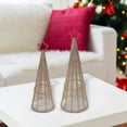 thumbnail image 3 of Christmas Jute Cone Tree With Star Set Of 2, 3 of 4