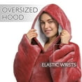 thumbnail image 4 of Catalonia Oversized Hoodie Blanket Sweatshirt, Comfortable Sherpa Lounging Pullover for Adults, Gifts for Women, Wine, 4 of 7