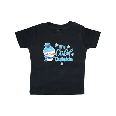 

Inktastic It s Cold Outside with Cute Snowman and Snowflakes Gift Baby Boy or Baby Girl T-Shirt