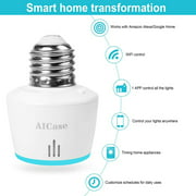 Smart WiFi E27/E26 Light Socket, AICase [2 Pack]Intelligent WLAN Home Remote Control Light Lamp Bulb Holder Compatible