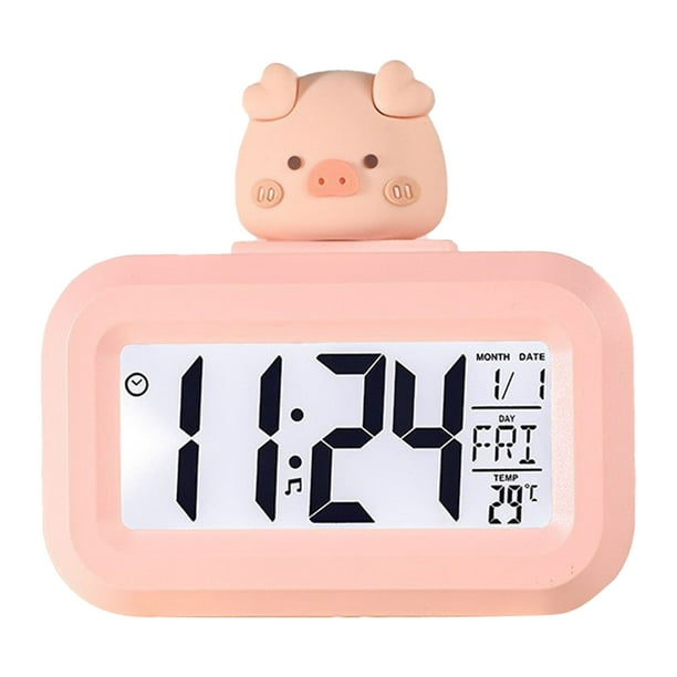 Reloj electrónico Jadeshay lindo despertador digital de dibujos animados pantalla LED