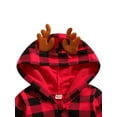 thumbnail image 2 of ZAXARRA Baby Plaid Rompers Newborn Christmas Long Hooded Bodysuit Infant Loose Fit Jumpsuits, 2 of 7