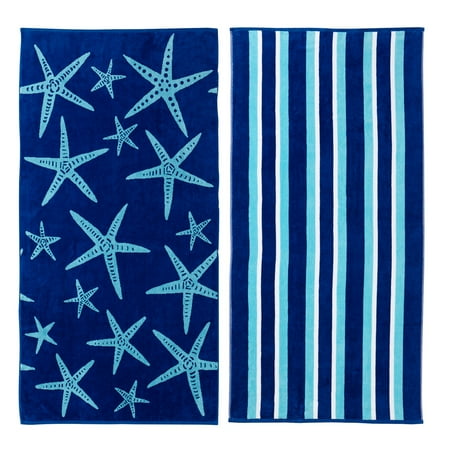 Great Bay Home 2 Pack Jacquard Beach Towels