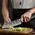 thumbnail image 3 of Akatsuki Kitchen Knife Forged Damascus Steel Japanese Chef Knife for Slicing Cutter with Easy-Grip Resin Handle and Gift for Chef's Giftcase, 3 of 5