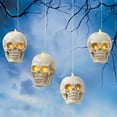thumbnail image 2 of Gerson Set of 4 Battery Operated resin hanging skull appear to be hanging in mid-air, 2 of 2