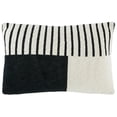 thumbnail image 5 of SAFAVIEH Drew 12" x 20" Traditional Ivory/Black Striped Cotton Decorative Pillow, 5 of 6