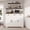 White, variant on Bingirl Buffet Cabinet with Microwave Stand Barn Doors Sideboard Storage Cabinet with Drawers and Shelves for Kitchen Living Room White
