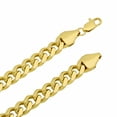 thumbnail image 2 of 9.2mm Large 14k Yellow Gold Plated Flat Cuban Link Curb Chain Necklace, 30 inches + Gift Box, 2 of 7