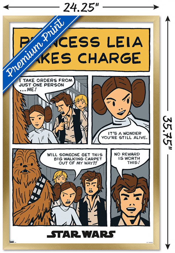 Star Wars: A New Hope - Comic Panel Wall Poster, 22.375" x 34", Framed