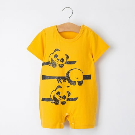

Yubatuo Toddler Kid Baby Girls Boys Cartoon Print Romper Jumpsuit Outfits Yellow 90