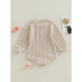 thumbnail image 3 of ZAXARRA Bébé Filles Garçons Pull Romper Couleur Unie Col Rond Manches Longues Combinaisons Automne Hiver Tricoté une Pièce Vêtements, 3 of 7