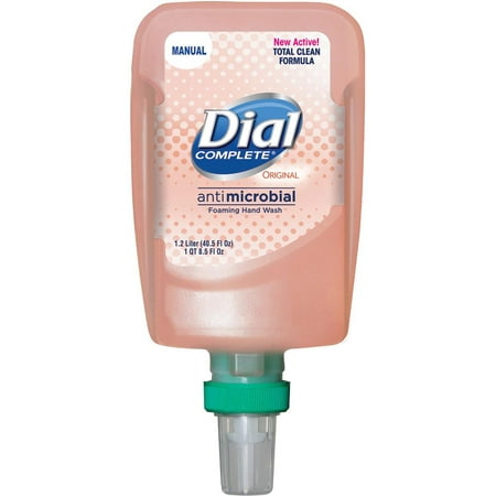 Dial FIT Manual Refill Antimicrobial Soap - 40.6 fl oz (1200 mL) - Pump Bottle Dispenser - Kill Germs - Hand - Peach - Hypoallergenic, Moisturizing, Anti-bacterial, Non-drying - 3 /