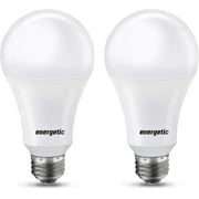 ENERGETIC A21 LED Light Bulbs, Super Bright 2600 High Lumens, 150 Watts Equivalent, Cool White 4000K, E26 Base, UL Listed, 2 Pack