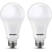 ENERGETIC  Dimmable A21 LED Bulb, 2600LM Super Bright, 21 Watts（150W Equivalent), Daylight 5000K, UL Listed, E26 Base, Damp Rated, 2 Pack
