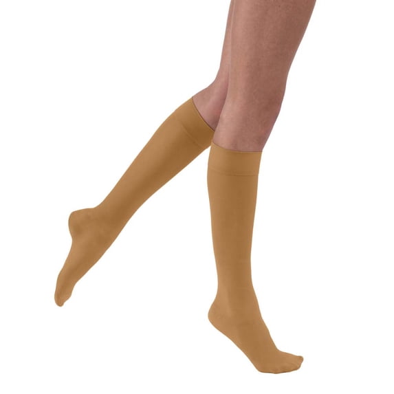 JOBST UltraSheer Compression Stockings, 20-30 mmHg, Knee High, Closed Toe, Suntan, Small