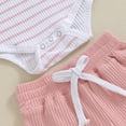 thumbnail image 7 of Kogui Baby Boy Clothes Baby Boy Summer Clothes Little Brother Newborn Outfit Short Sleeve Romper Casual Shorts Set 0 3 6 9 12 18 24 Months (Pink,9-12 Months), 7 of 7