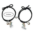 thumbnail image 6 of rygai 2Pcs Braided Bracelets Hand Made Adjustable Fine Workmanship Elastic Dinosaur Decor Decorate Minimalism Couple Magnetic Matching Bracelets Clothing Gift,E, 6 of 8