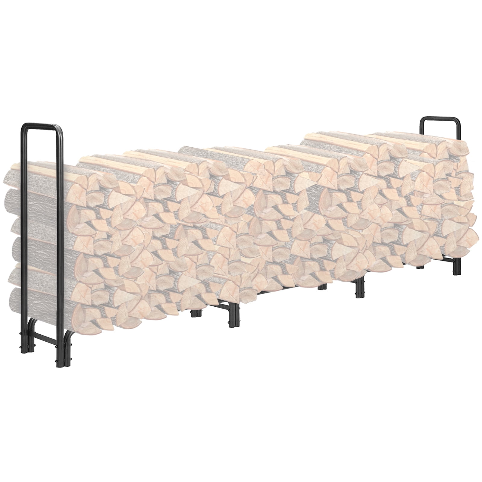 12 ft firewood rack with coversteel storage log holder outdoor heavy duty 