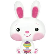 Anagram Easter Bunny With Egg Super Shape 32" Foil Balloon, White Pink Multi