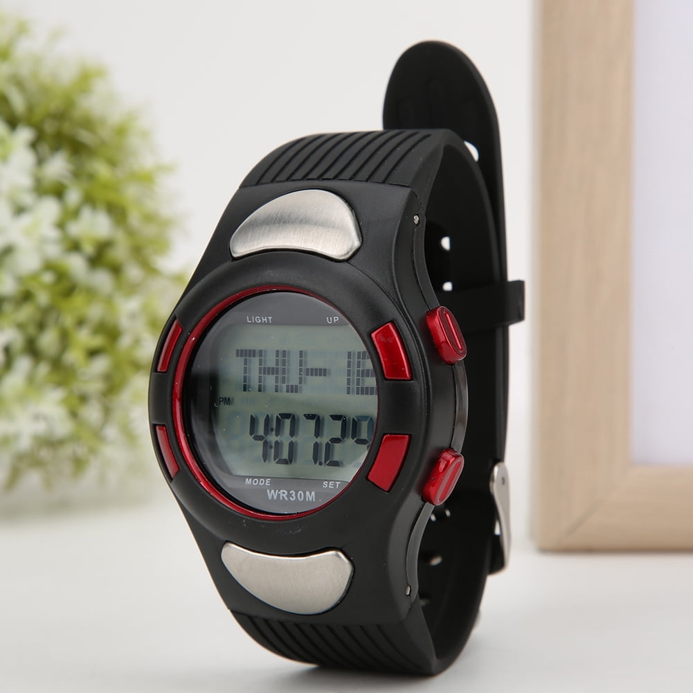 Digital Stopwatch Waterproof Sport Countdown Watch Backlight Heart Rate Monitor Timer