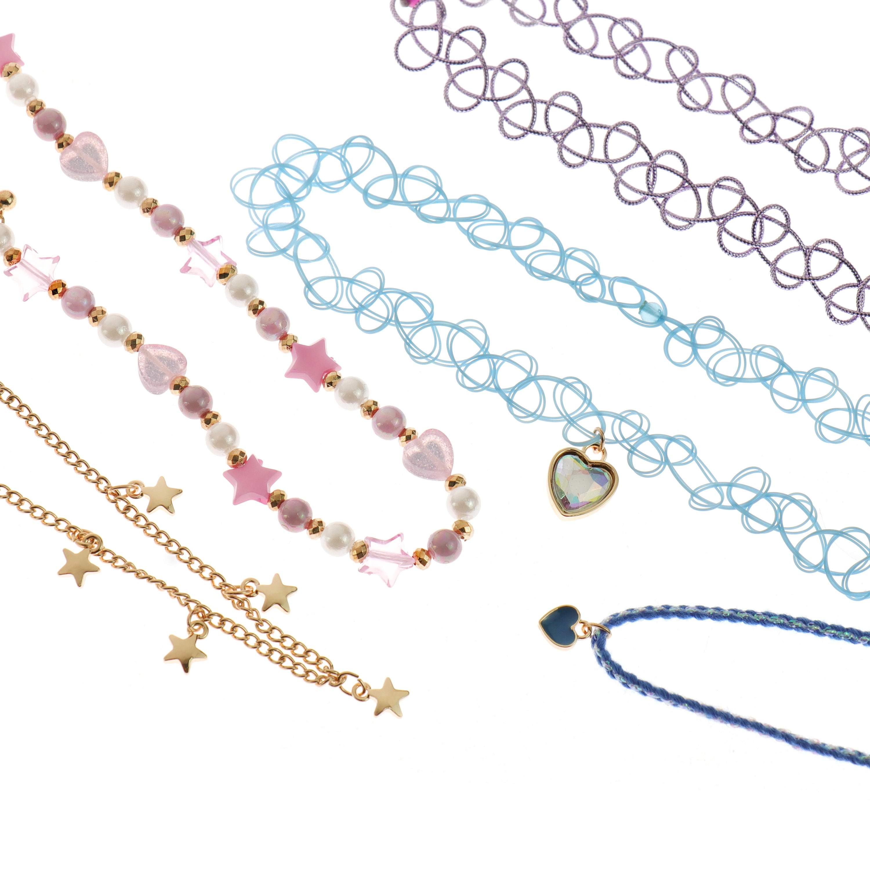 Wonder Nation 5 Pack Choker Set with Charms and Beads (Girl's)