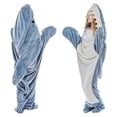 thumbnail image 4 of Shark One-Piece Pajamas for Adult Wearable Shark Blanket Hoodie Sleeping Bag Cartoon Animals Flannel Blanket, 4 of 4