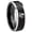 Black 2 Tone Beveled Edge, variant on Hatchet Man Beveled Edge Rose Gold Tungsten Engraved Ring 10MM