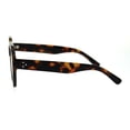 thumbnail image 3 of Trendy Vintage Thick Plastic Rectangular Mobster Boyfriend Sunglasses Tortoise Light Brown, 3 of 4