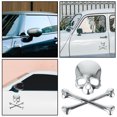 thumbnail image 2 of FELTECHELECTR Pegatina de calavera de metal 3D plateada para coche, emblema de calavera para maletero trasero, calcomanías de esqueleto personalizadas, decoración para automóvil, 2 of 6