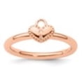 thumbnail image 2 of Auriga Fine Jewelry 925 Sterling Silver Rose-plated Heart Padlock Ring Size 5 for Women, 2 of 6