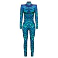 thumbnail image 6 of Michellecmm  Women Halloween Jumpsuit, Digital Print Long Sleeve Zip-Up Bodysuit, 6 of 8