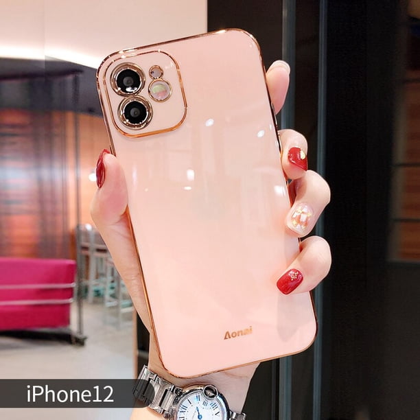 Funda de teléfono de silicona suave bonita con baño de moda de marca de lujo para iPhone 14 13 11 12 Pro Max Mini XR X XS 7 8 Plus SE 3 Tan Jianjun unisex
