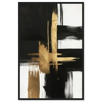 Golden Contrast I Canvas Gold Leaf Wall Art by Art Remedy, Black Frame, 20" x 30"