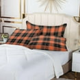 thumbnail image 6 of Orange & Black Buffalo Plaid Plush Pillowcase, Luxury Soft King Pillow Case for Hair and Skin, Standard Size Pillow Covers with Zipper Closure, 20x26in Home Decor Gifts, 6 of 7
