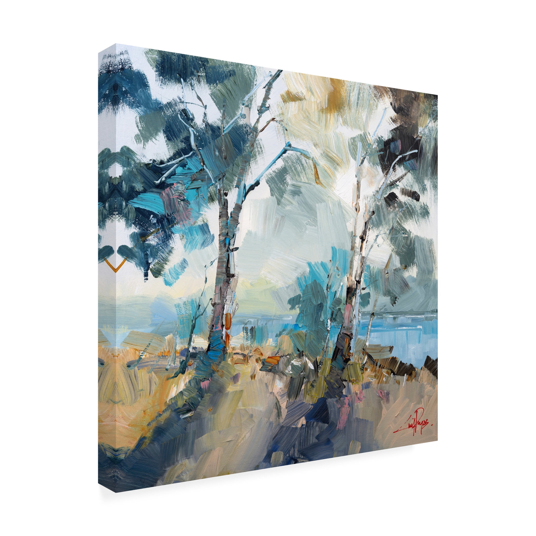 Canvas Wall Art - Craig Trewin Penny 'Aspendale Walk' Wall Art for Living Room, Bedroom, or Office Décor by Trademark Fine Art - 18 x 18 Inches