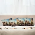 thumbnail image 7 of Ambesonne Urban Throw Pillow Cover 4 Pack, Beverly Hills Street View, 20", Pale Blue Peach Green, 7 of 7