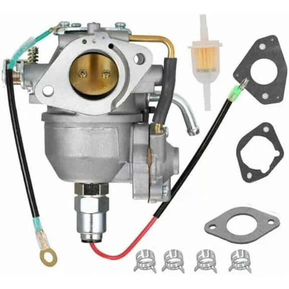 Carburetor for Craftsman GT5000 lawn tractor with 25HP Kohler twin | dualbarrel carb with fuel shutoff solenoid, gaskets & fuel filter strong acceleration, easy starts
