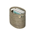 thumbnail image 2 of Kouboo Loma Oval Rattan Magazine Rack, Woven Storage Basket  Book, Magazine Holder, Black Wash, 2 of 5